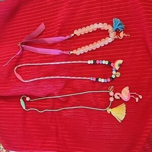 3 Necklace Flamingo Rainbow bundle